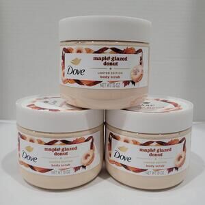 3 PK Dove Holiday Treats Limited Edition Maple Glazed Donut Body Scrub 15 Oz New